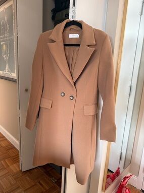 Camel Midi Coat - Women's